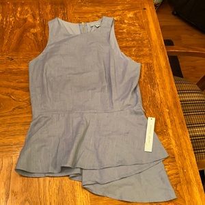 Antonio Melani top, blue chambray like fabric